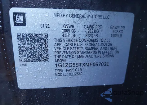 2021 Chevrolet Malibu Fwd Rs z USA, uszkodzony, nr VIN 1G1ZG5STXMF067031